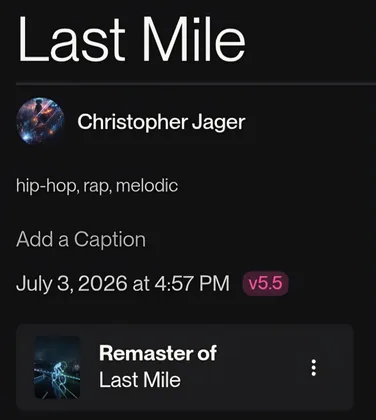 Project record capture: Last Mile remaster, dated July 3, 2026 at 4:57 PM, version 5.5